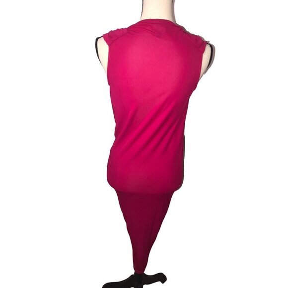 Alexander McQueen Size 38 IT 4 or 6 US Dress Draped Midi Knit Sleeveless Magenta - Picture 7 of 11